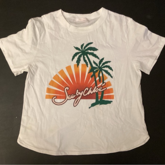 See By Chloe Tops - See By Chloe White Short Sleeve Tee
